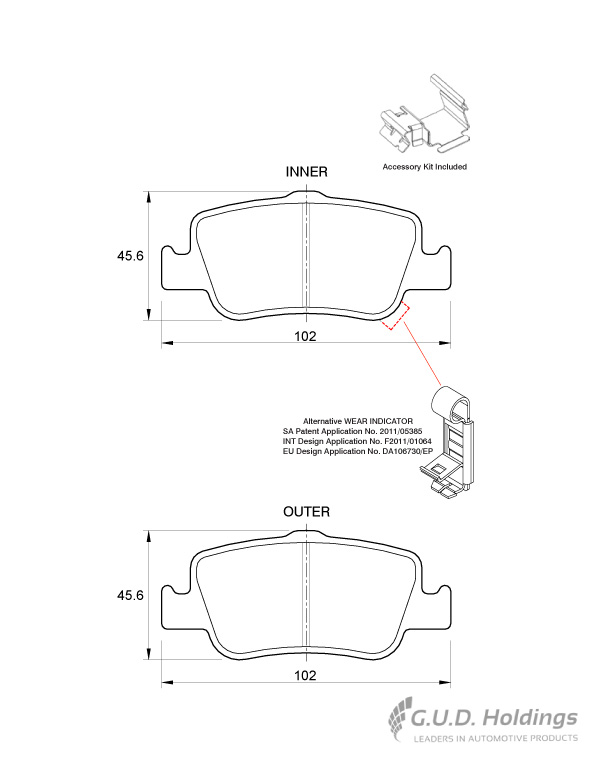 BRAKE PAD SAFELINE TOYOTA AURIS 1.4/1.6 RE