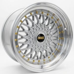 17" Narrow and wide bbs rs 4X100/114 8.5J/10J et20  Hyper silver with machined face and gold rivets. Perfect fitment for bmw e30. Sold as a set of 4