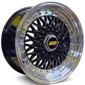 MAG 14" 4X100/108  7J et28 front and rear Gloss black with machined dish