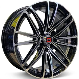MAG 15" 4X100/108  6.5J et35 front and rear gloss black with machined face and lip. Sold as a set of 4