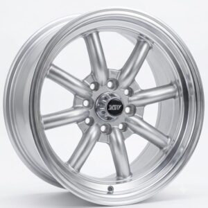 MAG 15" RS watanabe style 4X100/114 8J/9J et0 hyper silver with machined dish sold as a set of 4