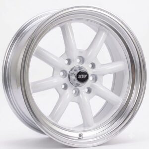 MAG 15" RS watanabe style 4X100/114 8J/9J et0 white with machined dish sold as a set of 4