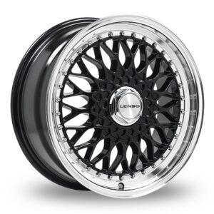 Lenso BSX Gloss Black Polished 16 Inch Set of 4  wheels 4x100/5x100 7.5j/9j