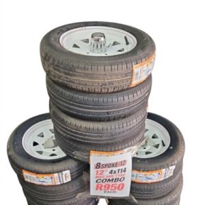 8 SPOKE-12" 4X114 MAG & TYRE COMBO